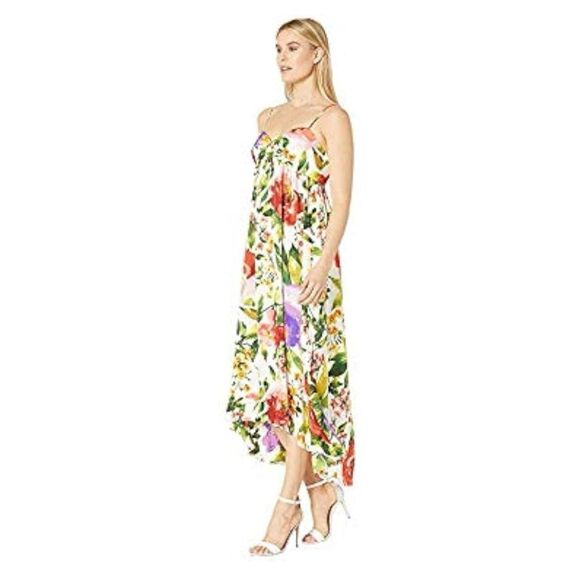 London Times Emiliana Silky Ivory Floral Midi Dress - Picture 4 of 12